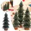 Mini Christmas Tree With White Snow H Pagoda Tree Desktop Window Display Christmas Decoration Crystal Ornament Set