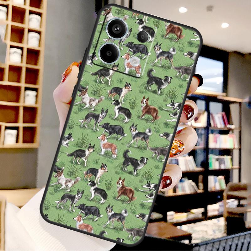 Border Collie Dog For Xiaomi Redmi Note 14 Pro 12 11 9 10 13 15 Pro Plus Case For Redmi 15 10C 12C 13C 14C 15C