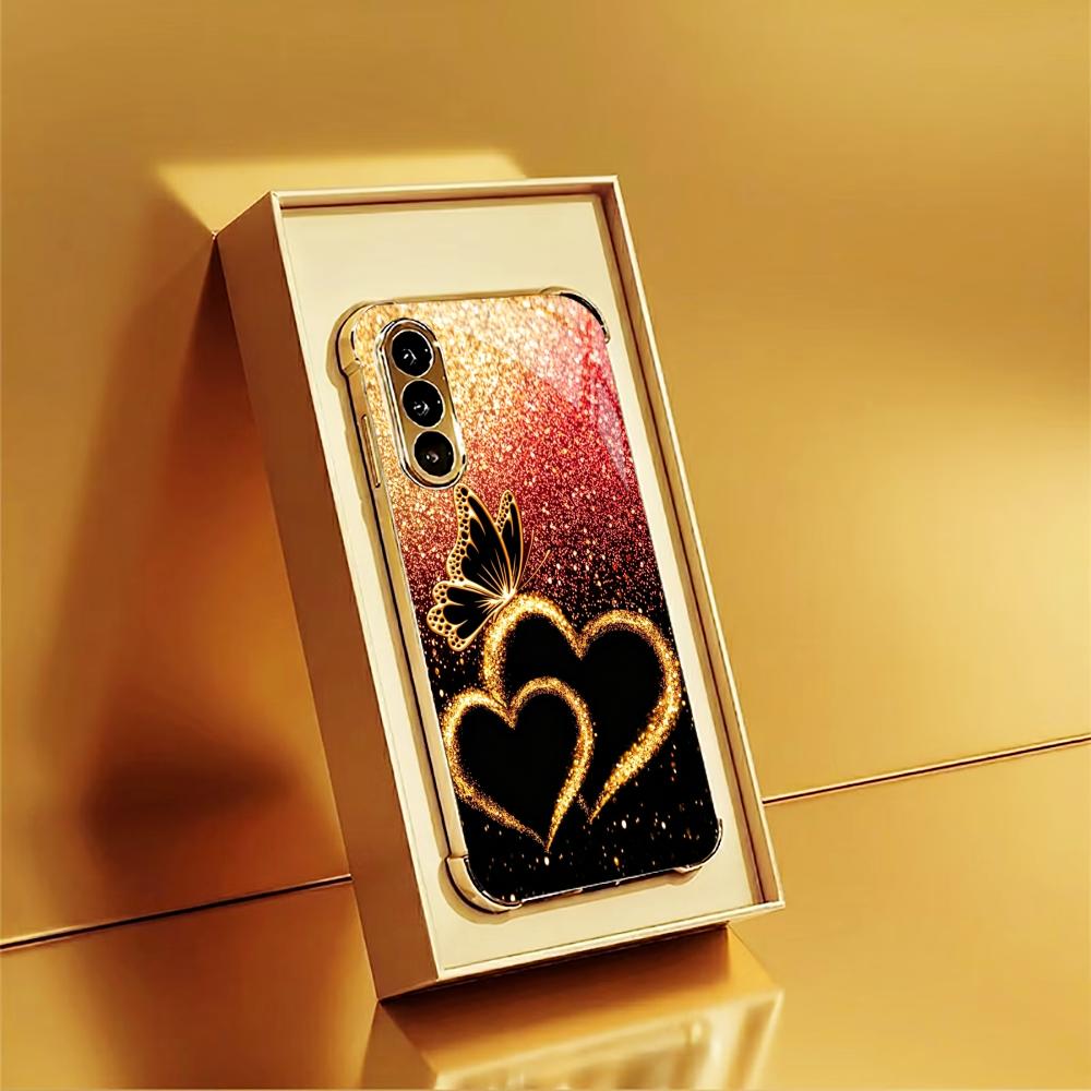 Minimalist Romantic Butterfly Phone Case Glass S25 Ultra Case S26 Ultra Case for Samsung Galaxy S26 S25 S24 S23 S22FE,Ultra,Plus