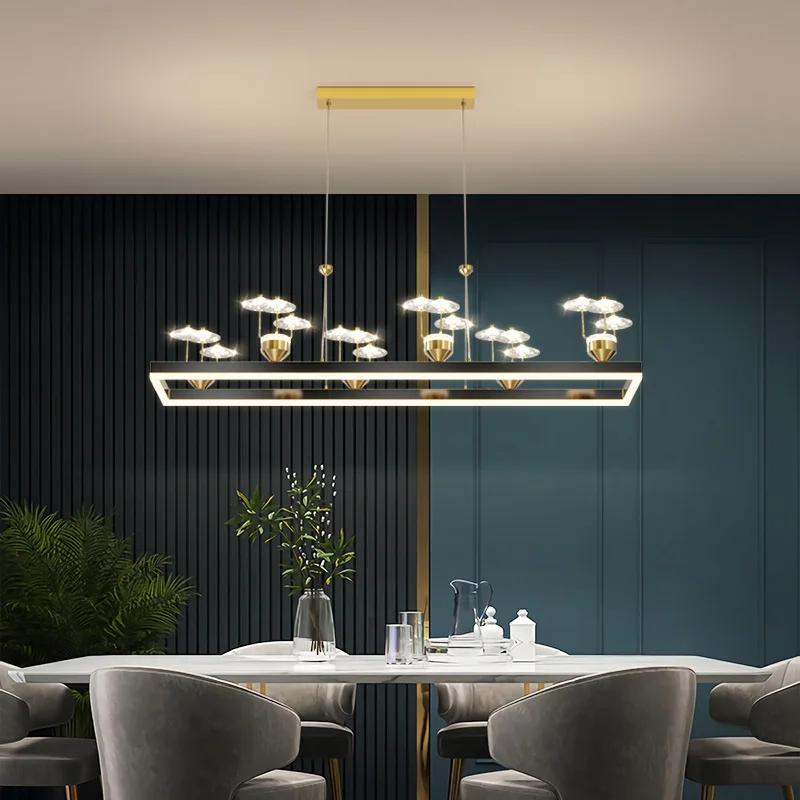 Nordic All Copper Light Luxury Crystal Living Room Light Creative Restaurant Light