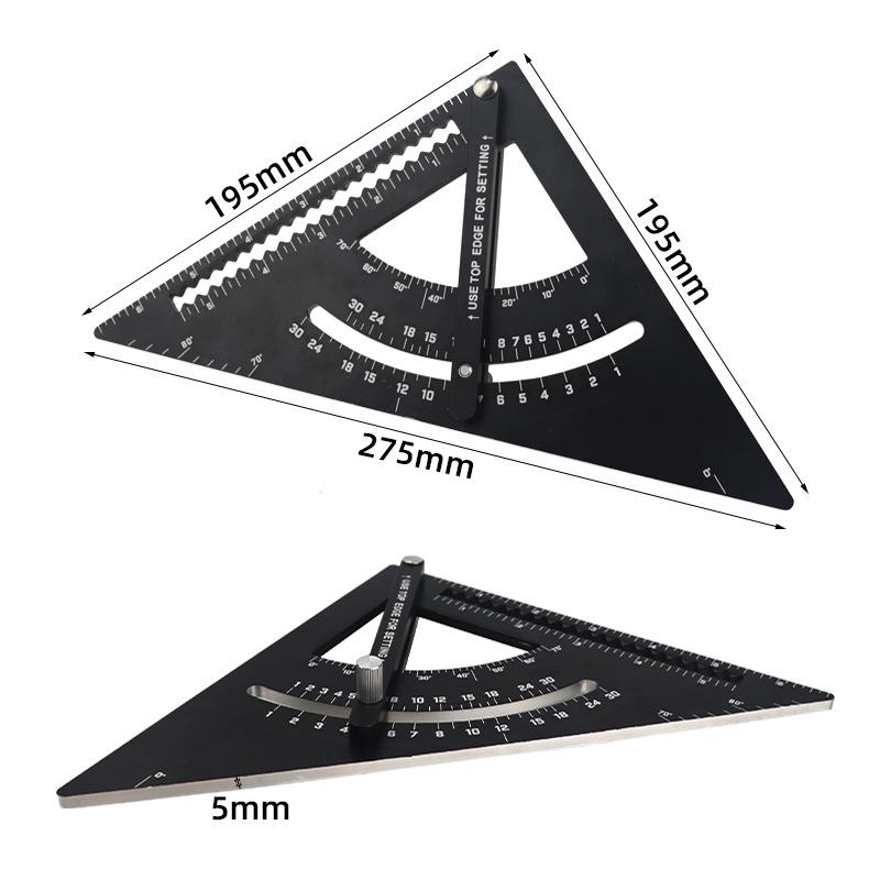 Adjustable Aluminum Alloy Right Angle Triangle Ruler for Woodworking