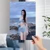 Vintage Metal Wall Art Sign, Metal Poster - Turquoise Coastal Beach Woman In Bikini - Hello Summer