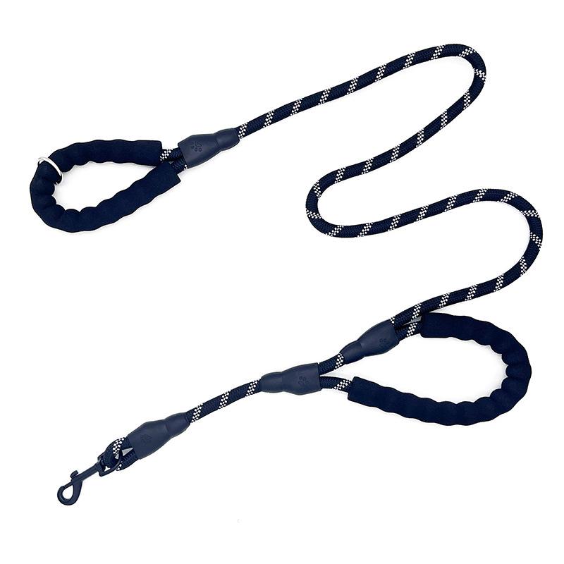 

Double Handle Large Dog Leash,reflective Dog Leash with Foam Handle,comfortable & Easy To Control for Dog Training and Walking чёрный