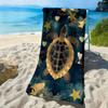 Turtle and Starry Sky Style Pattern Polyester Microfiber Beach Towel Is Highly Absorbent Suitable for Swimming and Beach Outings