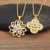 Nidin Light Luxury Heart/Flower Shape Elegant Aesthetic Charm Pendant Necklace For Women Men Birthday Party Jewelry Accessories