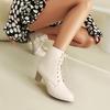New European and American Lace-up Short Boots Thick Mid-heel Boots Short Martin Boots Large Size Boots