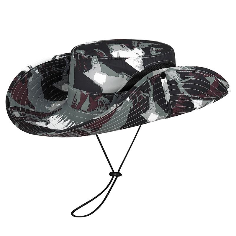 Men Women Outdoor Camouflage Mesh Bucket Hat Adventure Climbing Jungle Bob Caps Hip Hop Gorros Panama Cap Fishing Boonie Sunhat