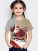 Kids' T-Shirt 3D Christmas Snowflake Print Girl Tops Casual Short Sleeve Simple T-Shirt Fashion Round Neck T-Shirt Girls Clothes