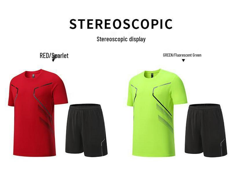 Men's Quick-Dry Breathable Summer Sports Set - Casual Running T-Shirt & Shorts