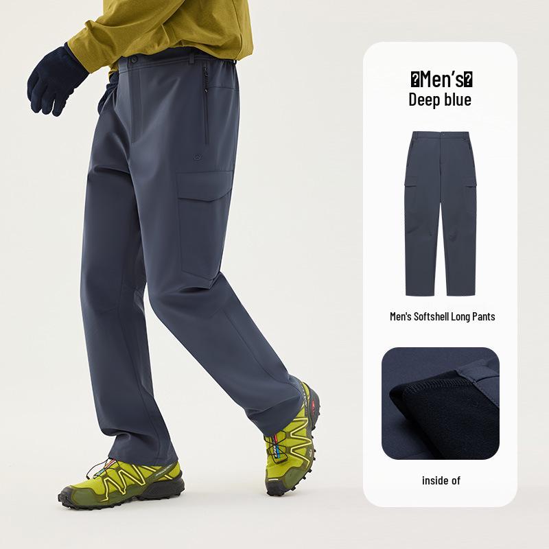 

YX-TECTOP Men s Windproof Water-Repellent Softshell Pants with Velvet Lining for Autumn/Winter Hiking and Mountaineering L
