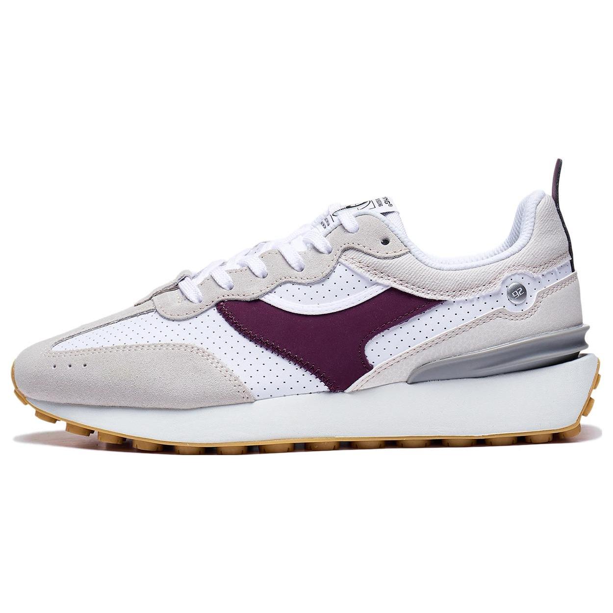 

Новые классические спортивные повседневные кроссовки LiNing Fangyuan с низким верхом, противоскользящие, износостойкие, бело-серо-фиолетовые AGCT047-4 43