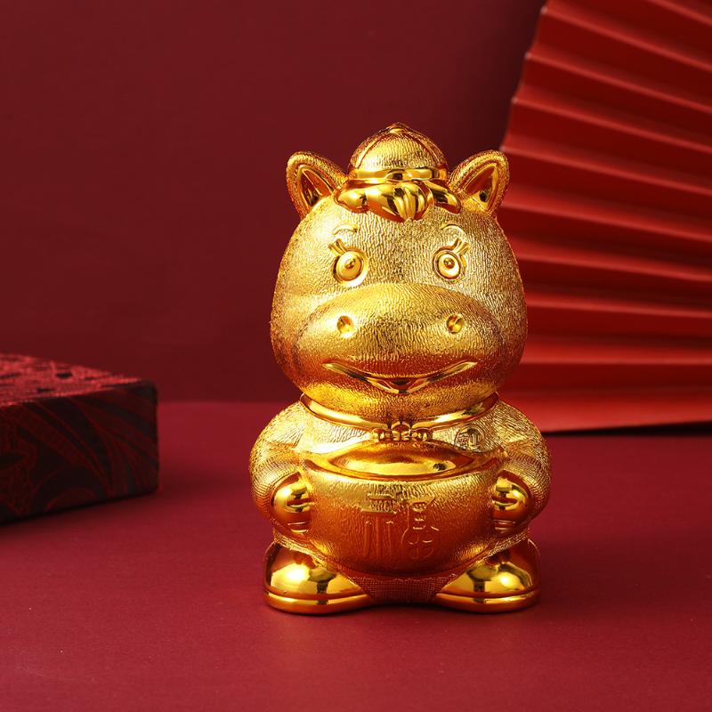 Creative Horse Ornament Lucky Traditional Home Statue Ingot Can Be Rotated Home Decoration Office Desktop Decoration
