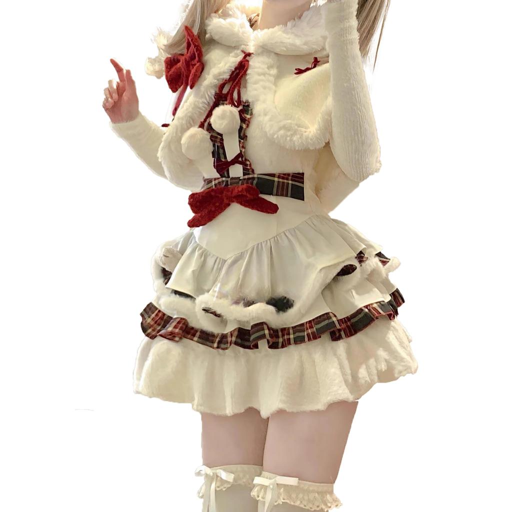 Santa Dress Cosplay Snowman Cute Christmas Lolita Outfit Costume [Cos Kingdom] Women's (XL)