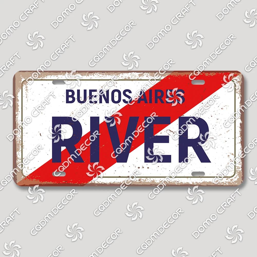 Football Club License Plate Tin Signs Retro Barcelona Milan Manchester Metal Poster Garage Bar Club Home Wall Decor