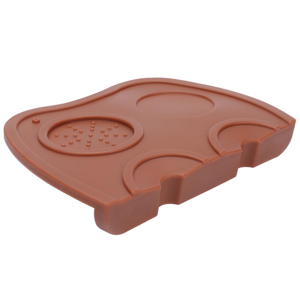 Silicone Coffee Tamper Pad Anti Slip Soft Tamper Mat Heat Resistant Corner Tamping Mat for HomeBrown