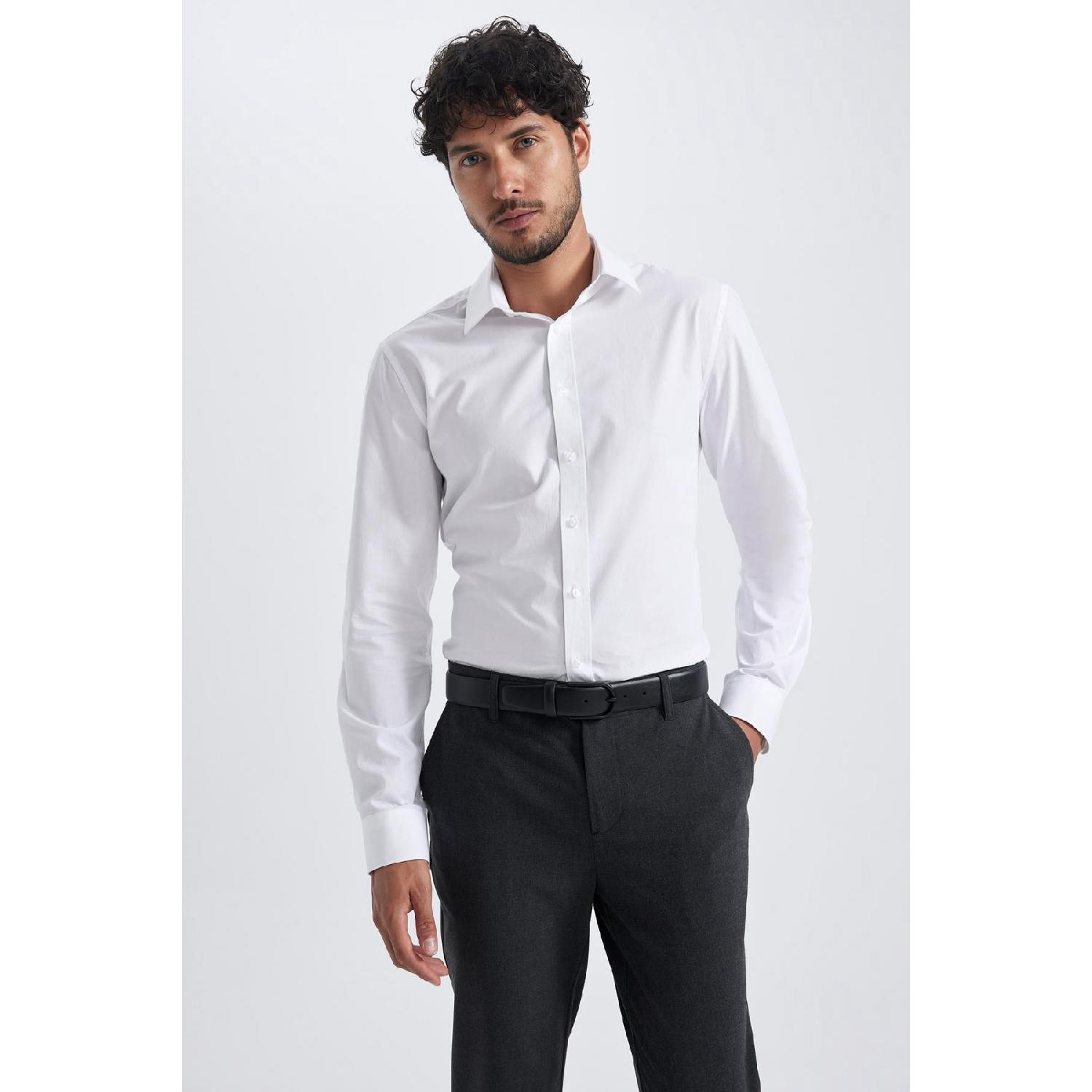 

Рубашка Slim Fit с итальянским воротником и длинными рукавами без глажки S