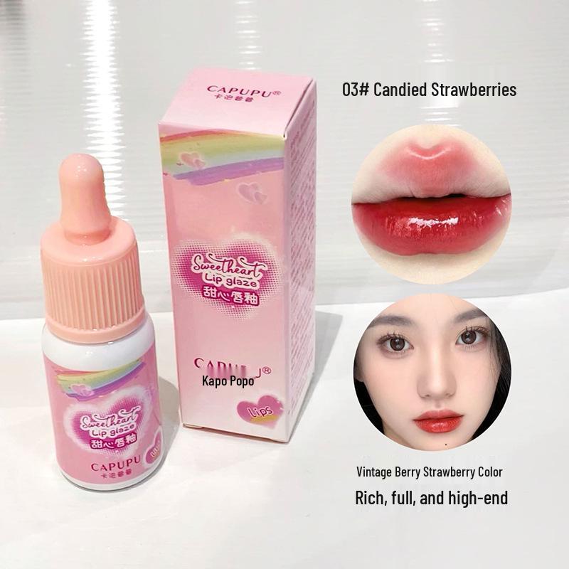 

Capupu Sweetheart Lip Glaze - Mirror Shine, No-Makeup Look for Students & Parties