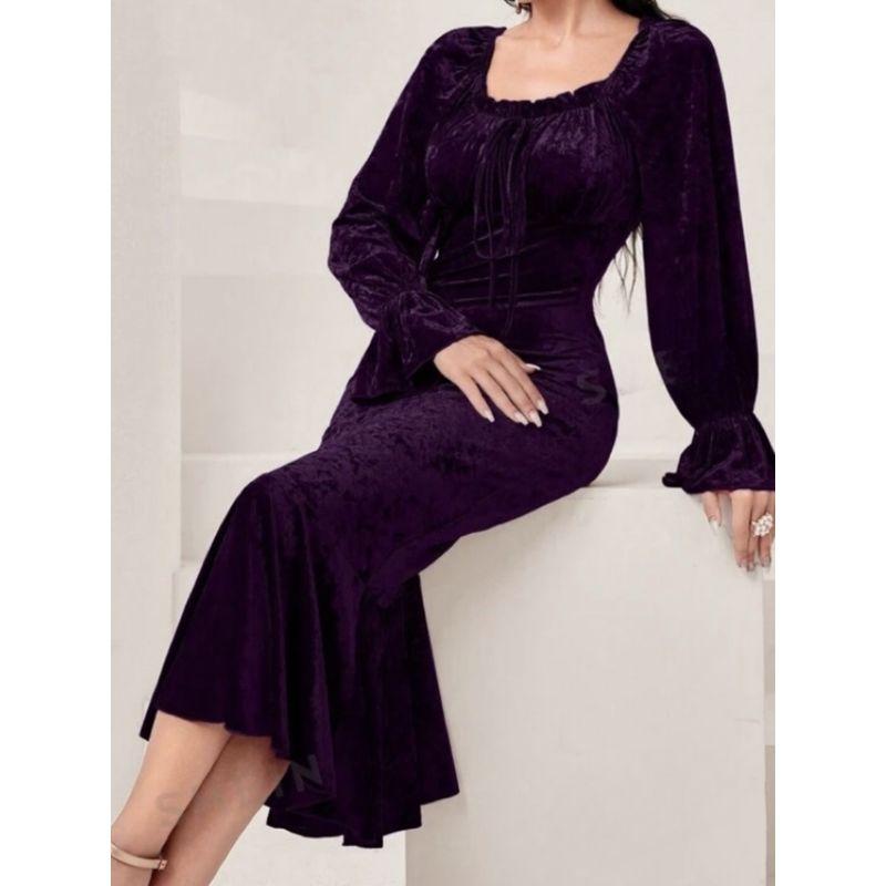 Export Single 2024 Spring New Arrival Small Dress Socialite Classy Purple Sexy Show Fishtail Figure Elegant Dress