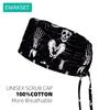 New Female Male Surgical Scrub Cap 100%Cotton Medical Nurse Doctor Hat Dentist Spa Lab Nursing Hats Unisex Hospital Surgeon Caps