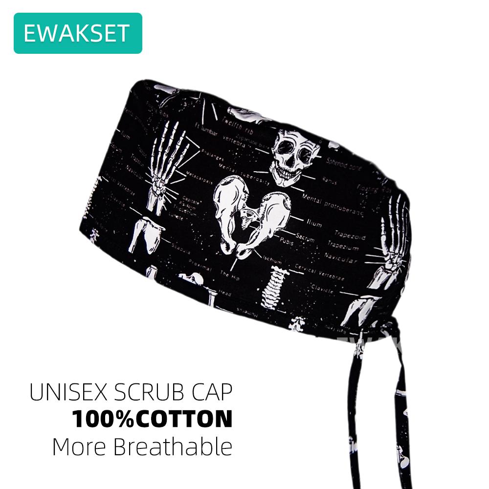 New Female Male Surgical Scrub Cap 100%Cotton Medical Nurse Doctor Hat Dentist Spa Lab Nursing Hats Unisex Hospital Surgeon Caps