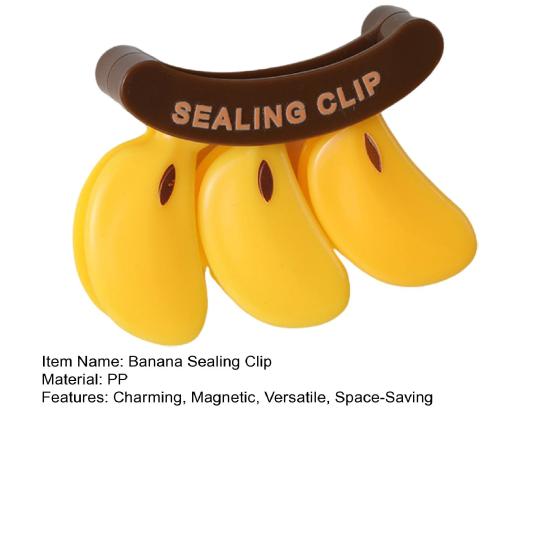 Magnetische Bananenbeutel-Clips Kühlschrank-Verschlussclips für Snacks Lebensmittelaufbewahrung Küche Handpresse Frischhalteclip
