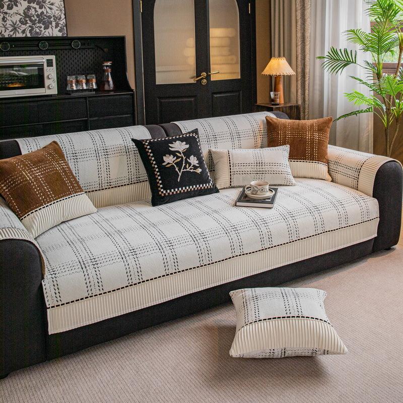 

Xiaoxiang contrasting color sofa cushion non-slip cover cloth anti-cat scratch sofa towel sofa cover new model universal in all seasons 70*70cm