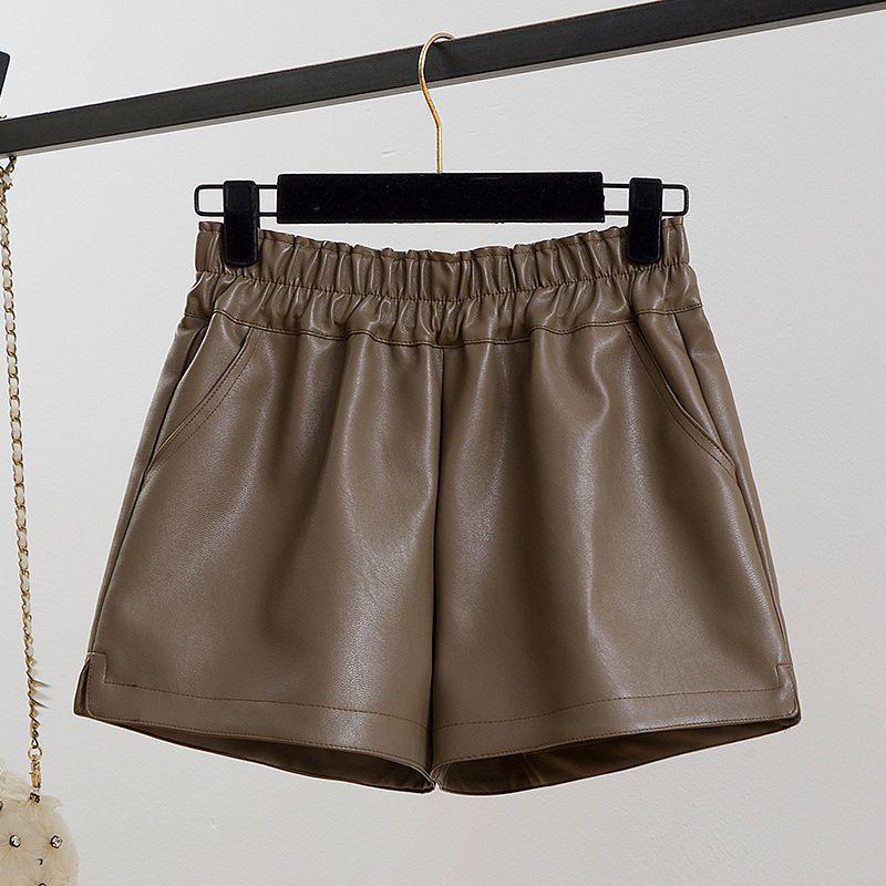 Women's High Waist PU Leather Shorts, New Autumn/Winter 2026 - Slimming, Versatile, Loose Wide Leg Design.