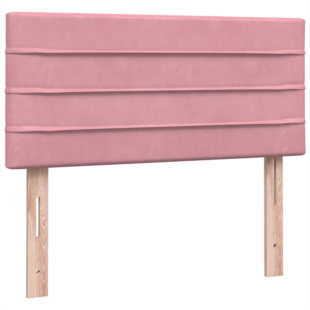 Box Spring Bed with Mattress Pink 80 x 220 cm Velvet