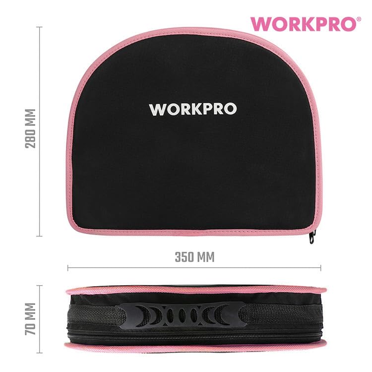 WORKPRO Home Tool Set WP206818 DIY Starter Kit with all the tools you need for basic repair and maintenance 103-Piece (Pink) - - tasks.