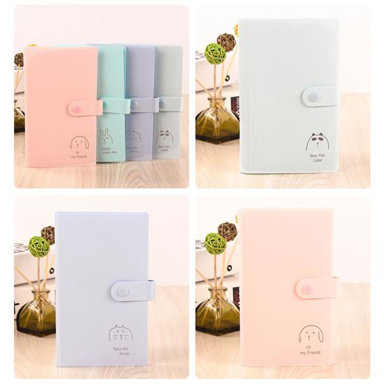 Jewelry Storage Book 120 Compartments Clip on Button Closure Clear Print Oblong Shape Necklace Earring Ring Jewelry Display Holder Household Stuff