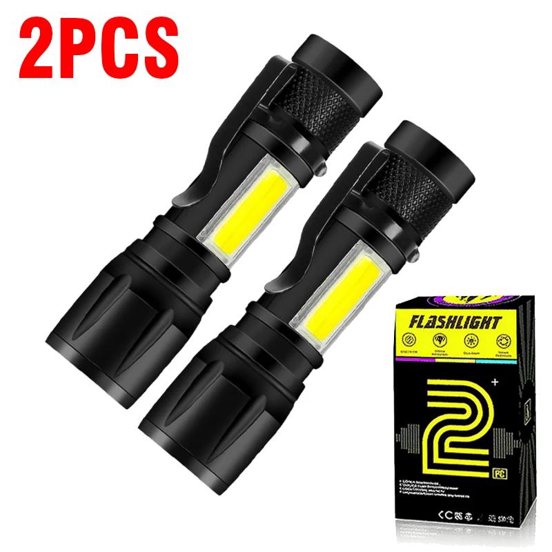 Szuper Fényes LED Zseblámpa USB Újratölthető Zseblámpák Taktikai Zoommal Nagy Teljesítményű Reflektor Kültéri Kempingezés Horgászat Fáklya