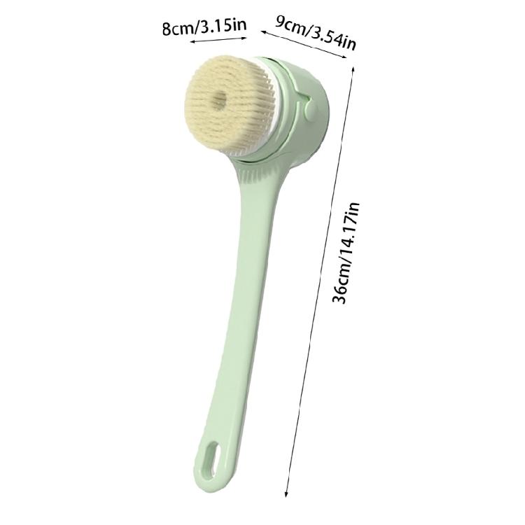 Body Scrubber 5MultiUse Brush Head IPX7 Waterproof Rechargeable Long Handle For Deep Pore Cleansing Relaxing Tool
