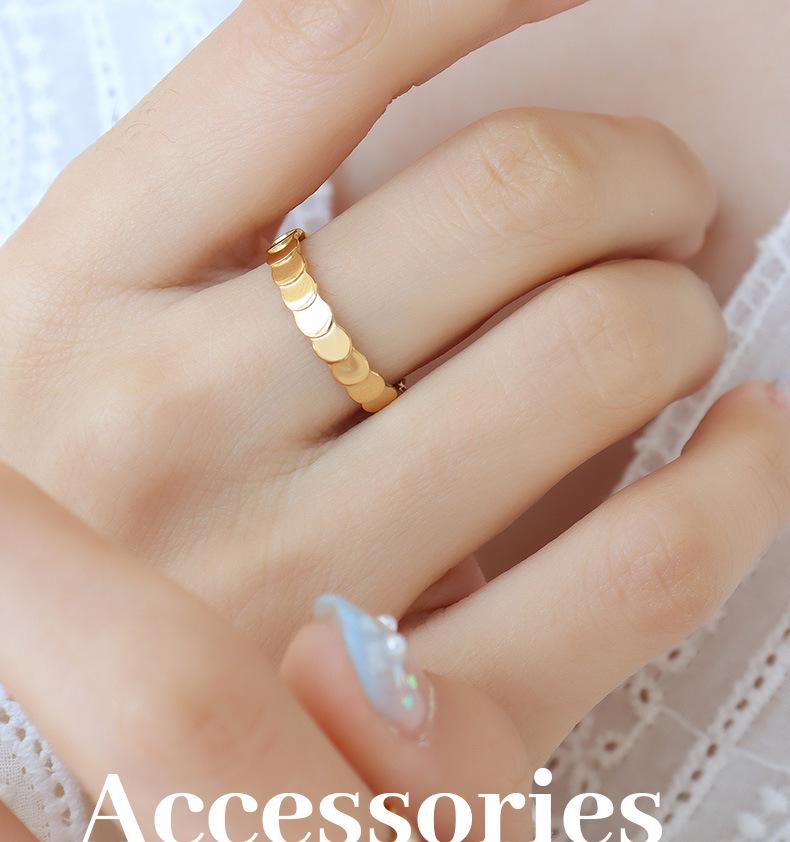 Gold-Plated Titanium Steel Unisex Matching Rings - Simple Trendy Design for Couples
