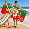Portuguese Heritage Royal Emblem Beach Towel Beach Towel for Vacation Photos Portable for Travel Outdoor Pool Towel Seaside Absorbent Bath Towel