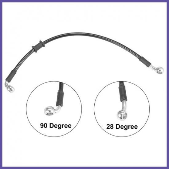 Universal 40cm Motorcycle Brake Clutch Oil Hose Line Pipes Hydraulic Black
