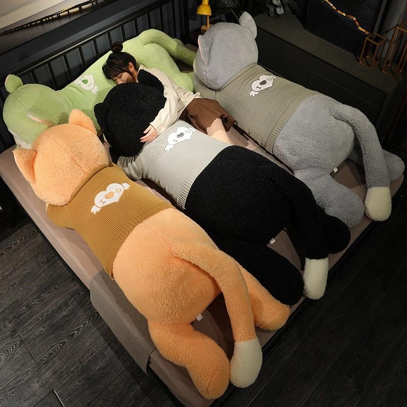 Wear Lying Sweater Cat Plush Toy Stuffed Animal Doll Cartoon Gift Decoration