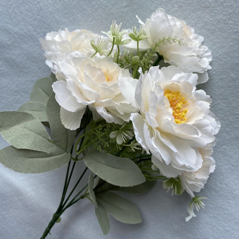 35cm Artificial Peony Flowers 6 Heads Fake Flower New Simulation Flower Bouquet  Photo Props