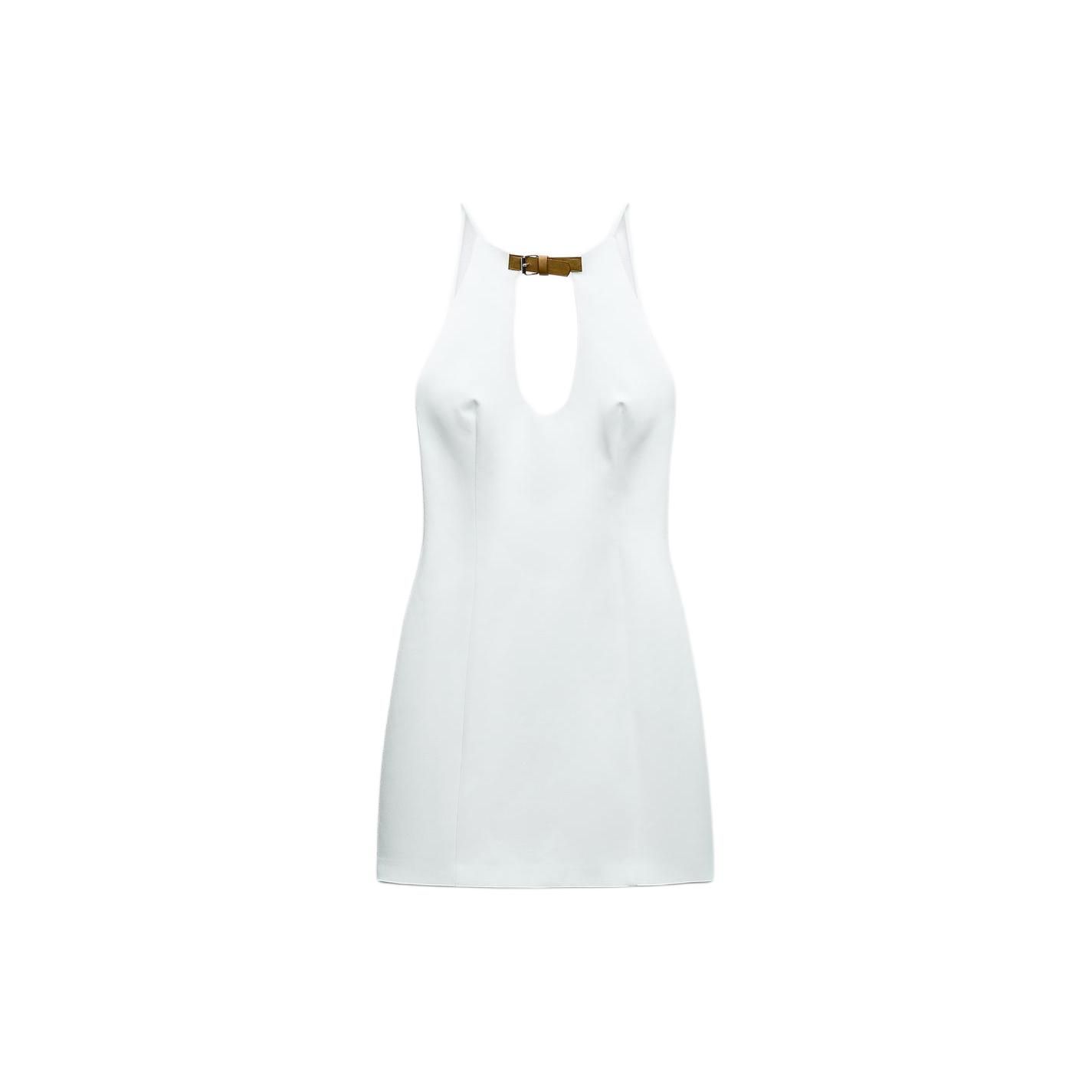 

Zara Solid Color Simple Sleeveless Dress Women dresses White 8342310-250 M