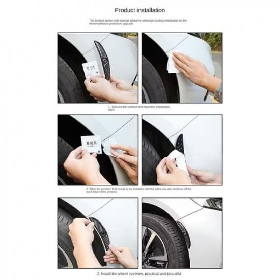 Carbon Fiber Look Car Wheel Eyebrow Strip Arch Protector Sticker Anti-collision