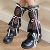 Summer Lace Leg Warmers Fashion Y2K Mid Length Sock Covers Girls Lolita Style Bowknot Sweet Leg Covers Meshes Leg Sleeves Woman
