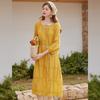 Pastoral Hollow-out Cotton Maxi Dress