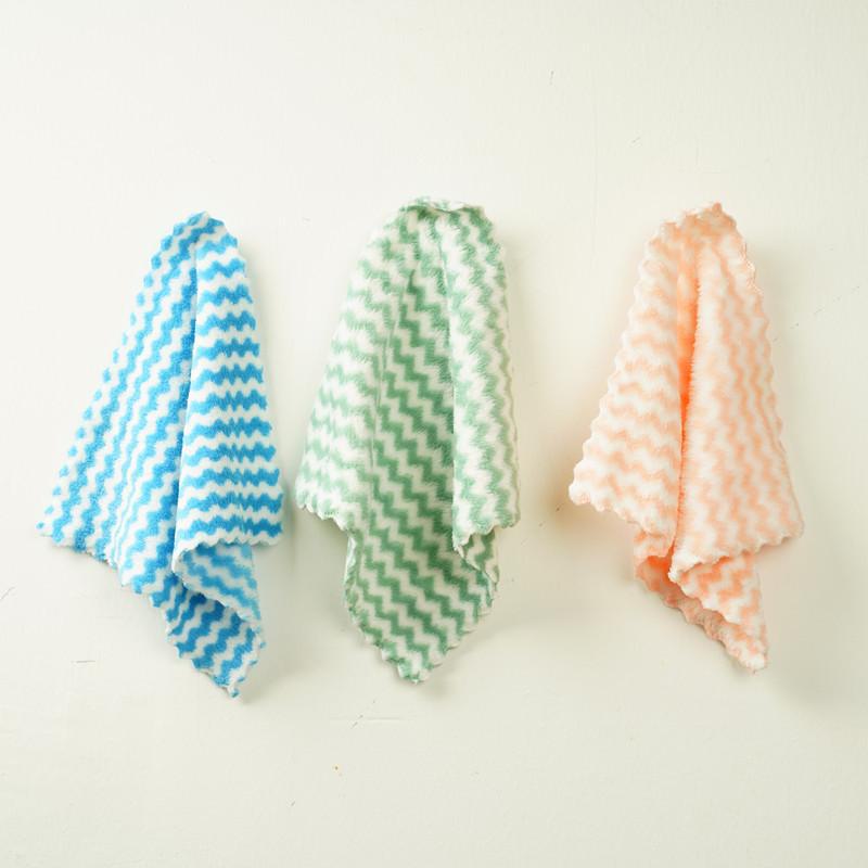 Water Ripple Scouring Pad & Dish Cloth for Kitchen Cleaning