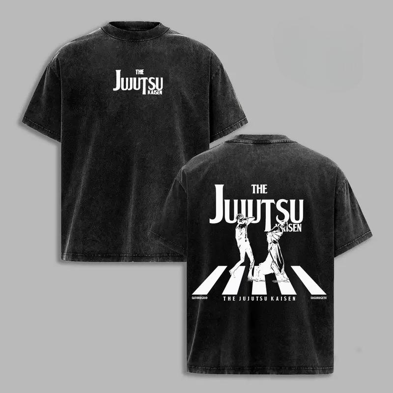 

Jujutsu Kaisen Gojo Satoru Geto Suguru Printed Tee Men Women Washed Cotton T-shirts Manga Vintage T Shirt Harajuku Male Tshirt XXL