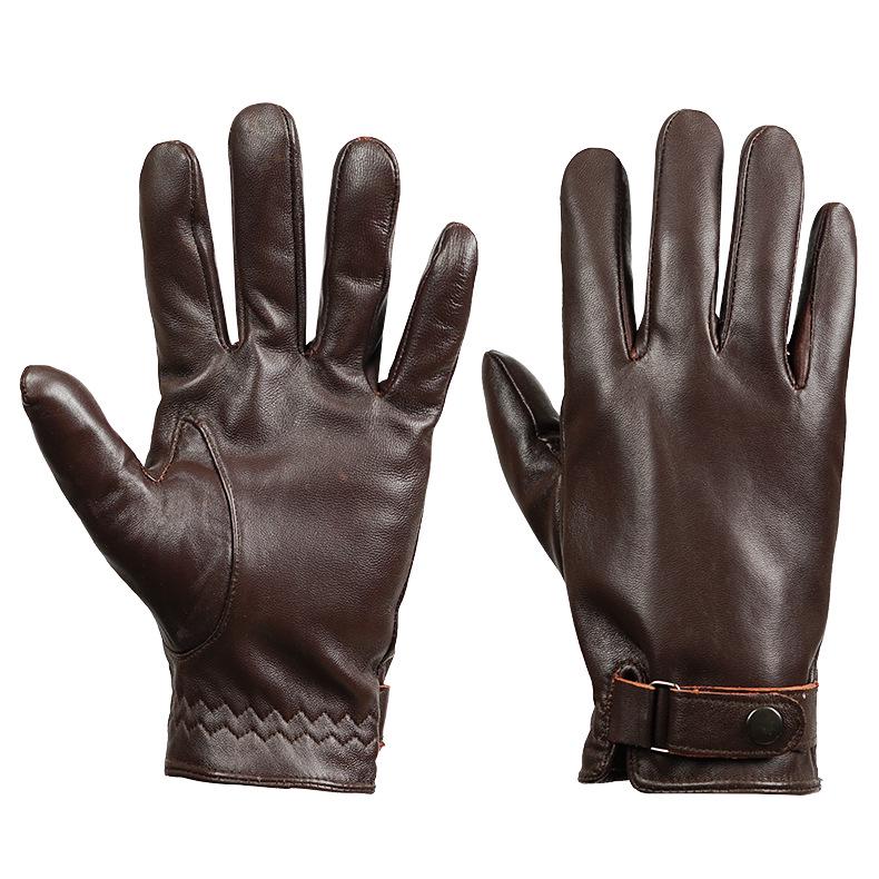 Unisex Black Leather Outdoor Fashion Gloves for Cycling