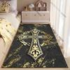Ornate golden cross design carpet Yoga living room room decor children's crawling mat doormat area rug games mat