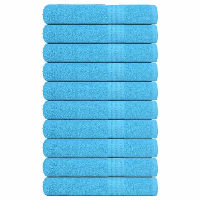 VidaXL Serviettes 10 pcs turquoise 100x200 cm 360 g/m² 100% coton, serviette de plage, serviette d'invité, grande serviette 136988