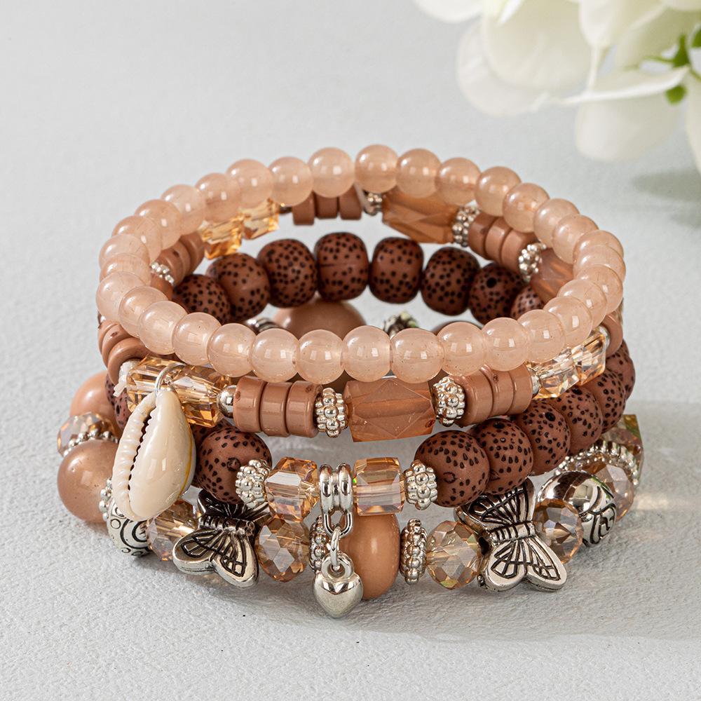 JYL TS Bracelet  5-piece Set Design Invokes Classic Elegance Brown лазурный