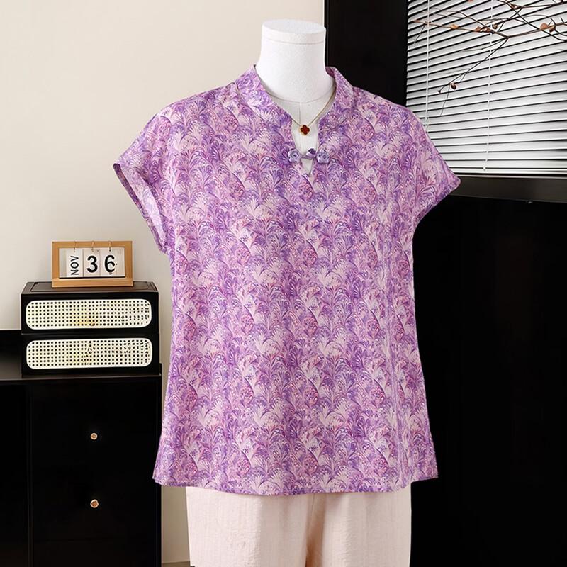 Datang Furen Chinese Style Half-Sleeve T-Shirt for Middle-Aged Women