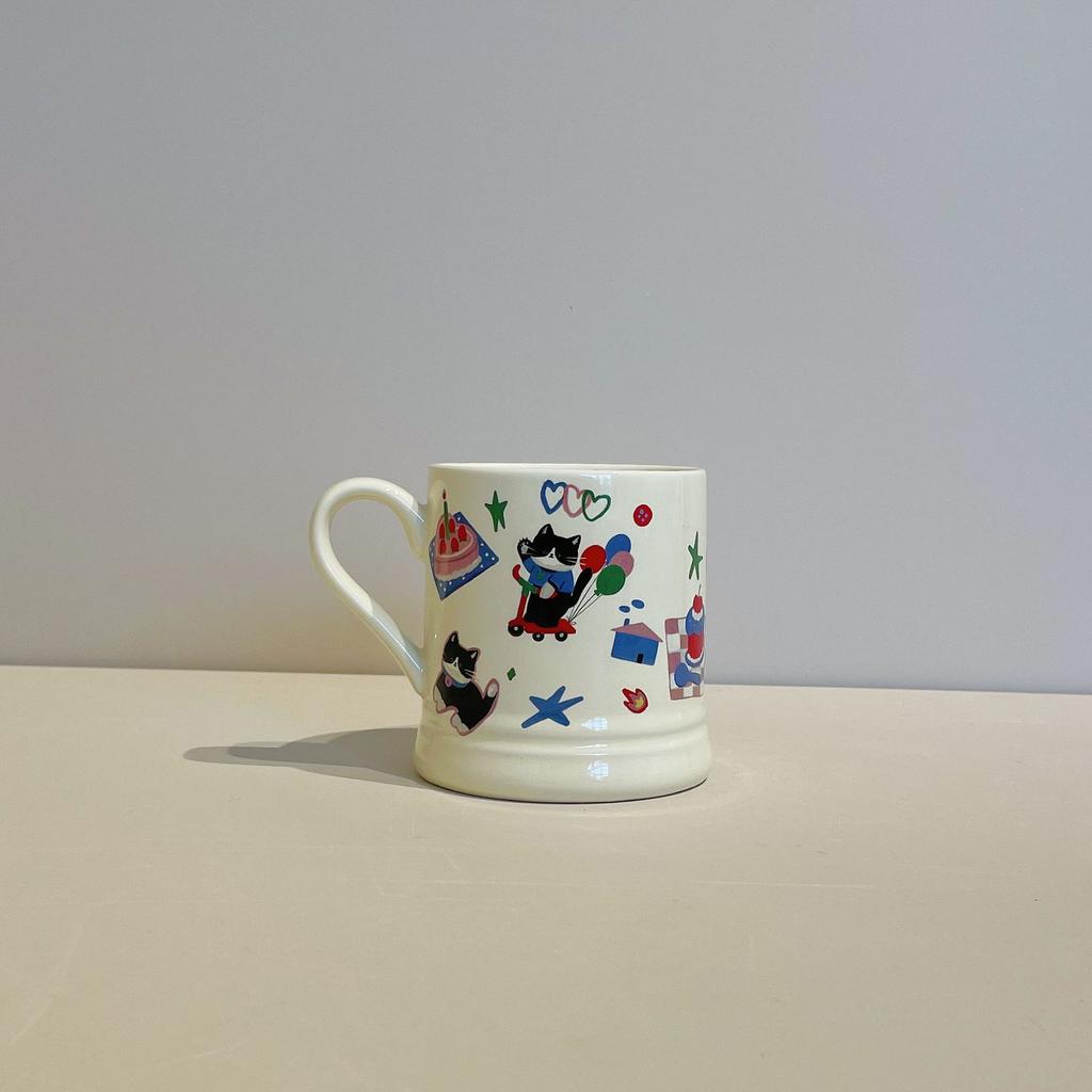 French Girl Heart Water Cup Girls Office Ceramic Couple High Value High Sense Coffee Cup