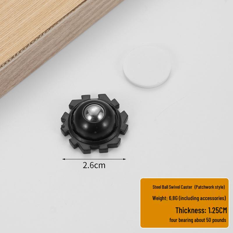 Punch-Free Adhesive Caster Wheels - Silent, Wear-Resistant, Ball Bearing, Thickened Base for Household Mobility.